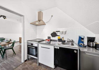 Küchenzeile in einem möblierten Apartment in Kaarst